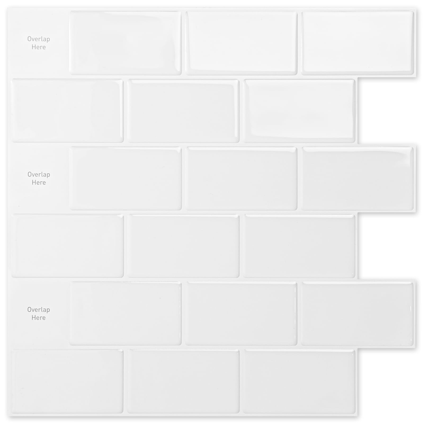 Art3d Lot de 20 Crédence Adhésive Cuisine,Blanc Motif Métro