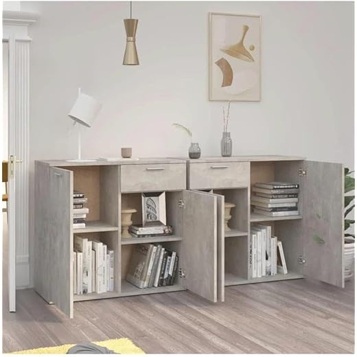 Caspian Shoe Rack Cabinet Grey Set of 2