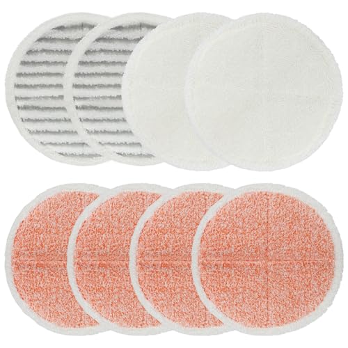 Image of 8 Pack Spinwave Mop Pads Replacement Set Compatible with Bissell Spinwave 2039A 2124: 4 Heavy Scrub Pads, 2 Soft Pads, 2 Scrubby Pads by BeiLan (8Pcs 1 Pack)