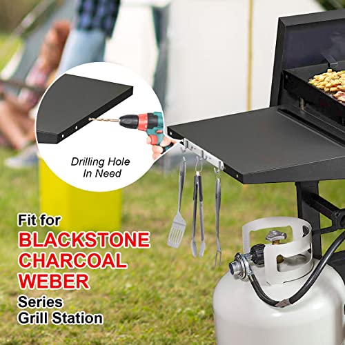 Aieve Grill Hooks For Utensils, 2 Pack Heavy Duty Grill Utensil Holder Bbq Grill Tool Hanger For Charbroil, Weber, Charcoal, Blackstone Grill Accessories For Hanging Barbecue Grilling Utensils #TOP4