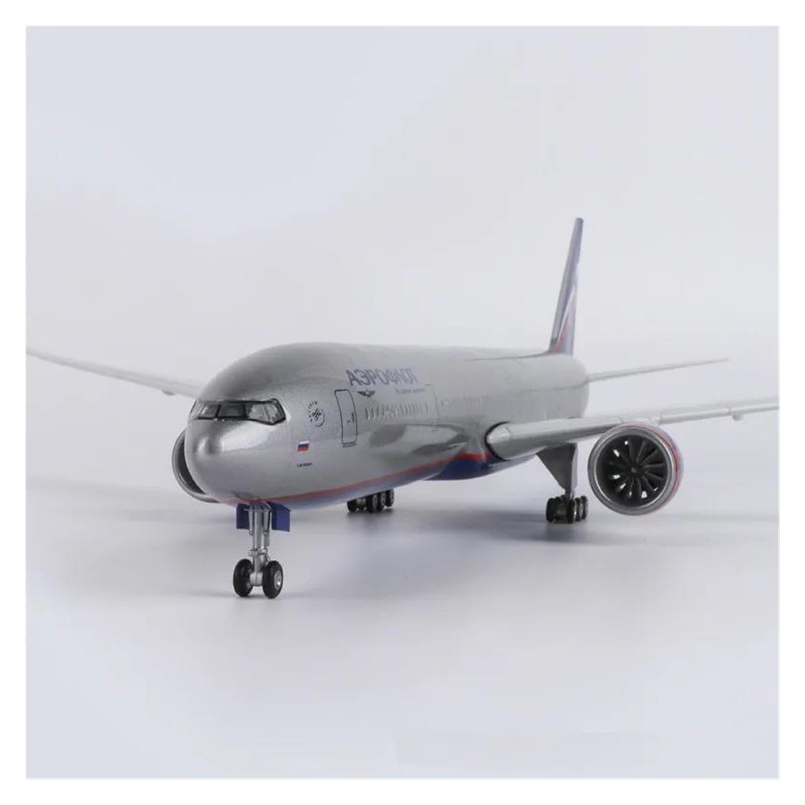 Odlewane zabawki samolotowe w skali 1:157 dla rosji Boeing 777 model odlewu żywiczny model samolotu kolekcja samolotów dekoracja wyświetlacz Model samolotu do zbierania i wyświetlania (ze światłem)