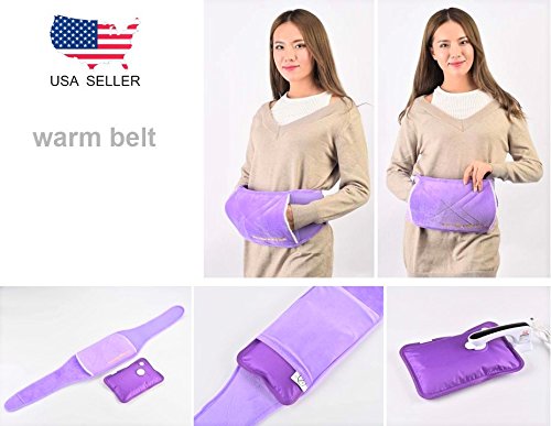 Rechargeable Portable Heat Pad/Pack Purple Comfy Sash, Waistband Warmer, Belt (46 inches)