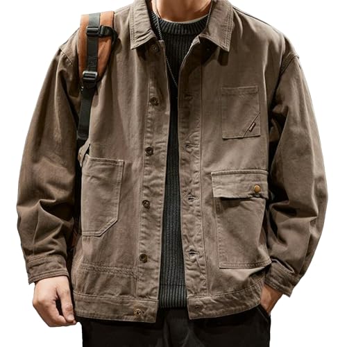 Chaqueta vaquera clásica para hombre color marrón miniatura 1