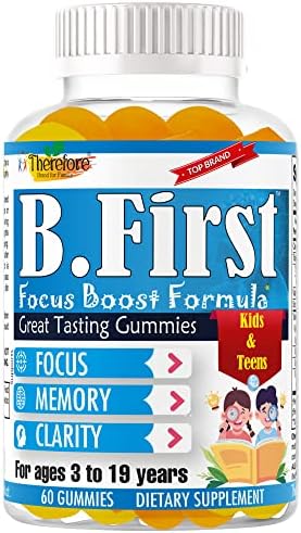 B.First Brain Supplements for Memory and Focus, Brain Booster for Kids, Teens & Children, Omega 3 Fatty Acids Enhance Attention, Clarity, Concentration, Tasty Easy-to-Swallow 60 Chewable Gummies B.First Brain Supplements for Memory and Focus, Brain Booster for Kids, Teens & Children, Omega 3 Fatty Acids Enhance Attention, Clarity, Concentration, Tasty Easy-to-Swallow 60 Chewable Gummies