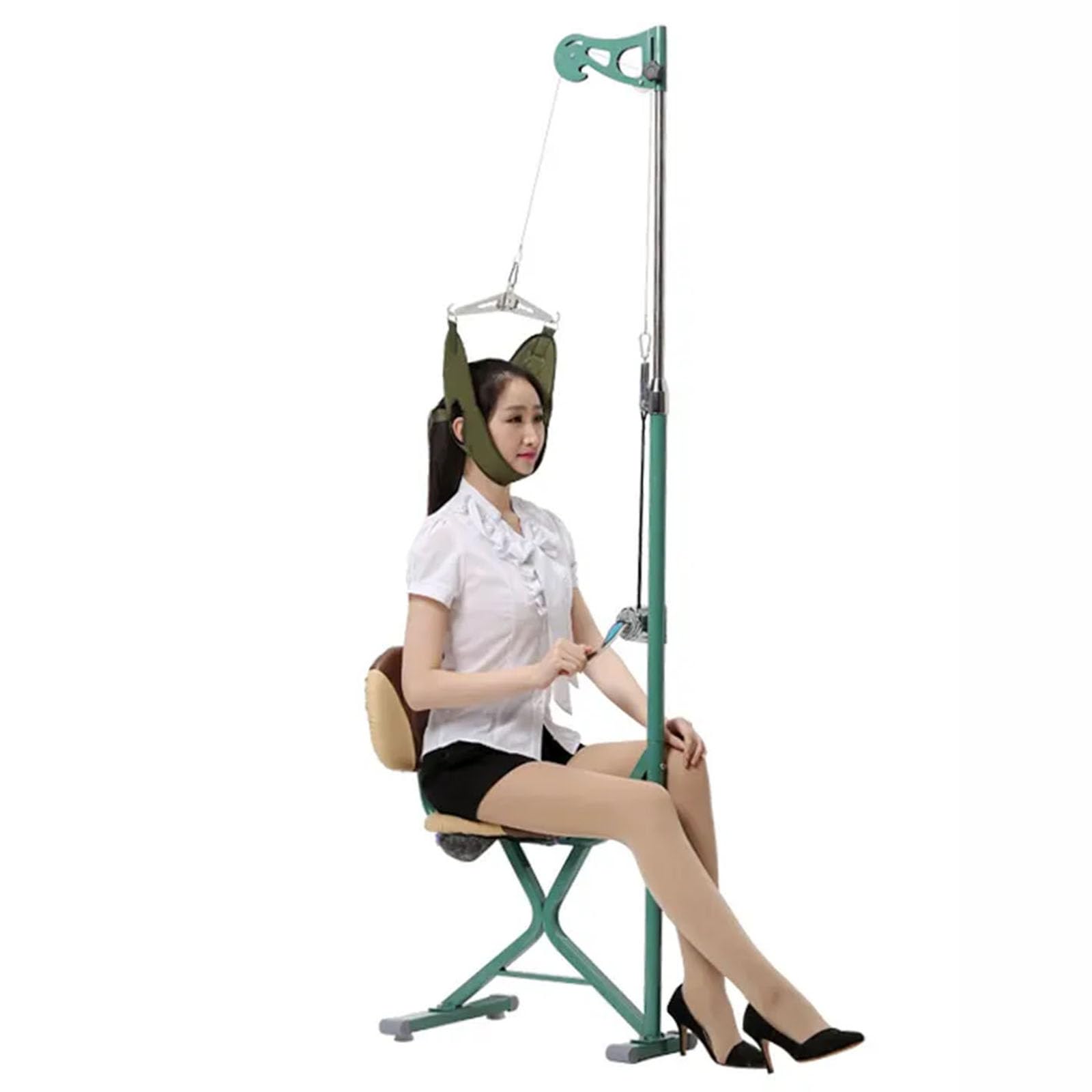 XQZMZSCP Adjustable Cervical Traction Chair, Neck Cervical Traction Device, Neck Traction Stretcher for Physical Therapy, Improve Posture