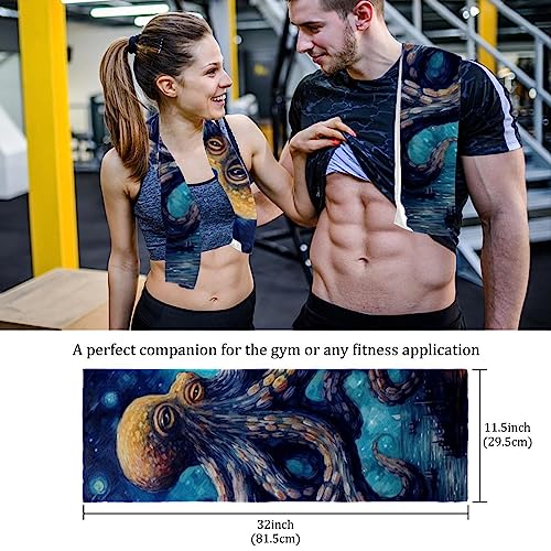 RATGDN-Sports-Cooling-Towel-2-PackGalaxy-Starry-Octopus-Fast-Drying-Towels-for-Yoga-Sport-Running-Gym-Workout-Camping-Fitness-Workout-More-Activities