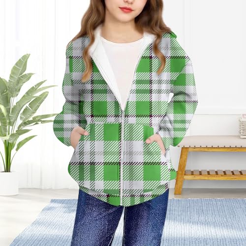 Fashion Sweatshirt Jacket for Kids Floral Print Comfy Hooded Outwear Casual Loose Toddler Zipper Hoodies 4-12 Years2