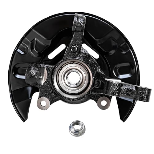 Image of Detroit Axle - Front Left Steering Knuckle for Toyota 03-08 Matrix, Driver Side Steering Knuckle & Wheel Bearing Hub Assembly 2003 2004 2005 2006 2007 2008 Replacement