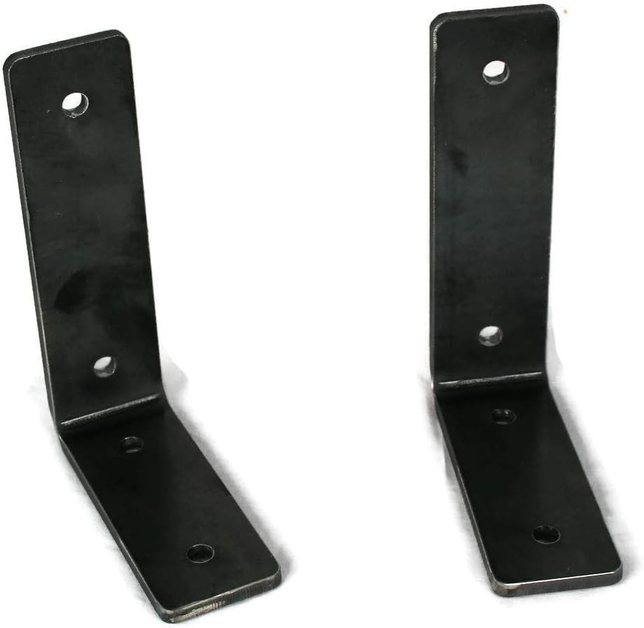 Steel Shelf Brackets in Varying Sizes and Finish… (Medium Duty 4x5 (Set of 2), Raw Steel)