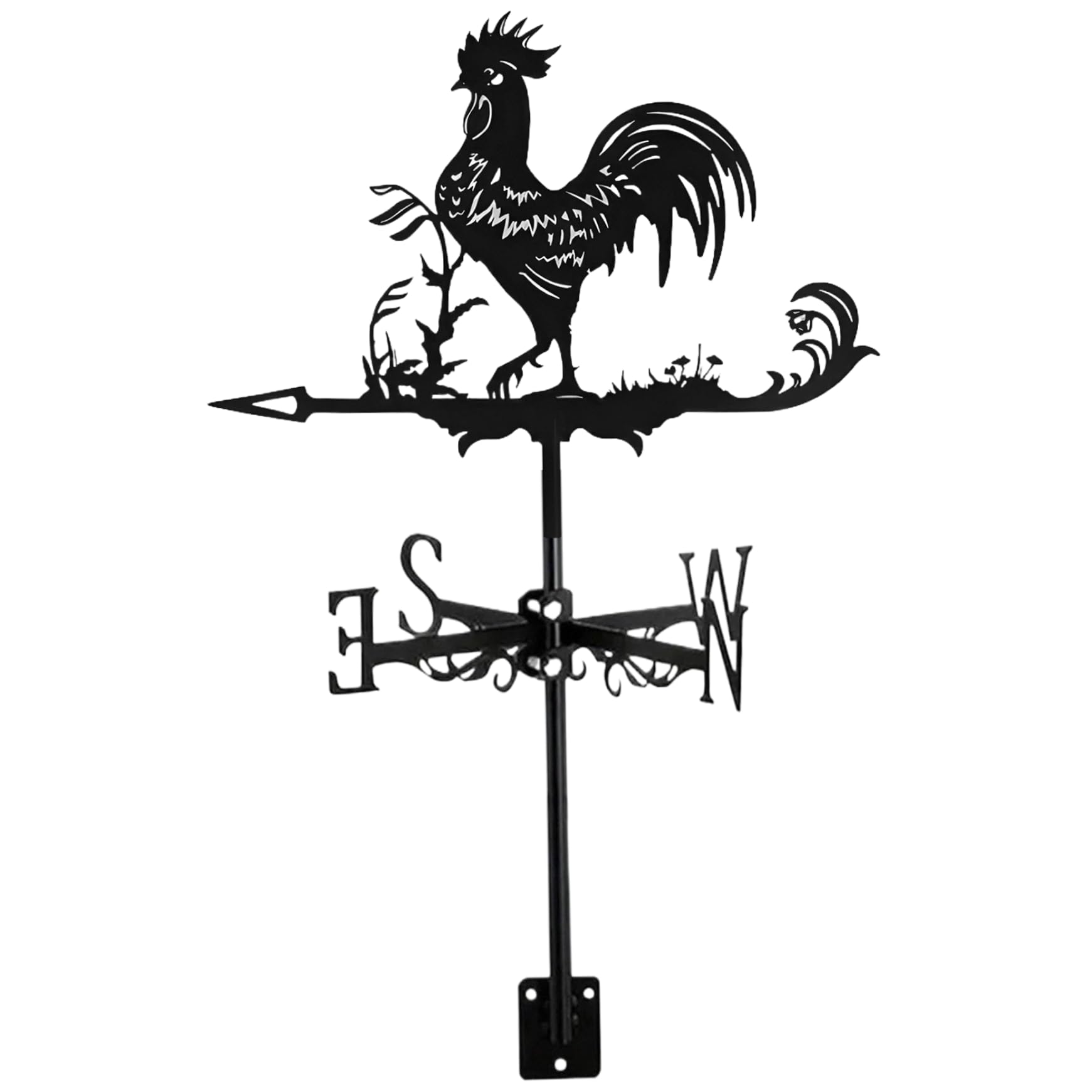 Girouette coq de toit en fer pour déco jardin et cour