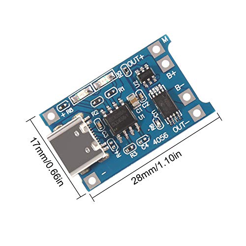 AITRIP 20pcs TP4056 Type-c USB 5V 1A 18650 Lithium Battery Charger Module Charging Board with Dual Protection Functions (20pcs TP4056 Type-c USB)4