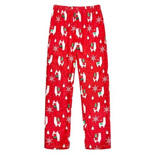 Funnycokid Girl Pajama Pants Kid Fleece Sleepwear Flannel Pajama Bottoms Loose Sleepwear 5-16 Years