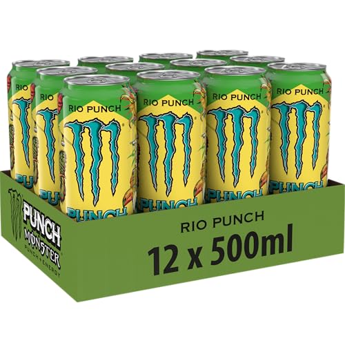 Monster Energy® Rio Punch - koffeinhaltiger Energy-Drink mit dem Geschmack exotischer Früchte - full Flavour, full Sugar, Juice - in praktischen Einweg Dosen (12 x 500 ml) 3