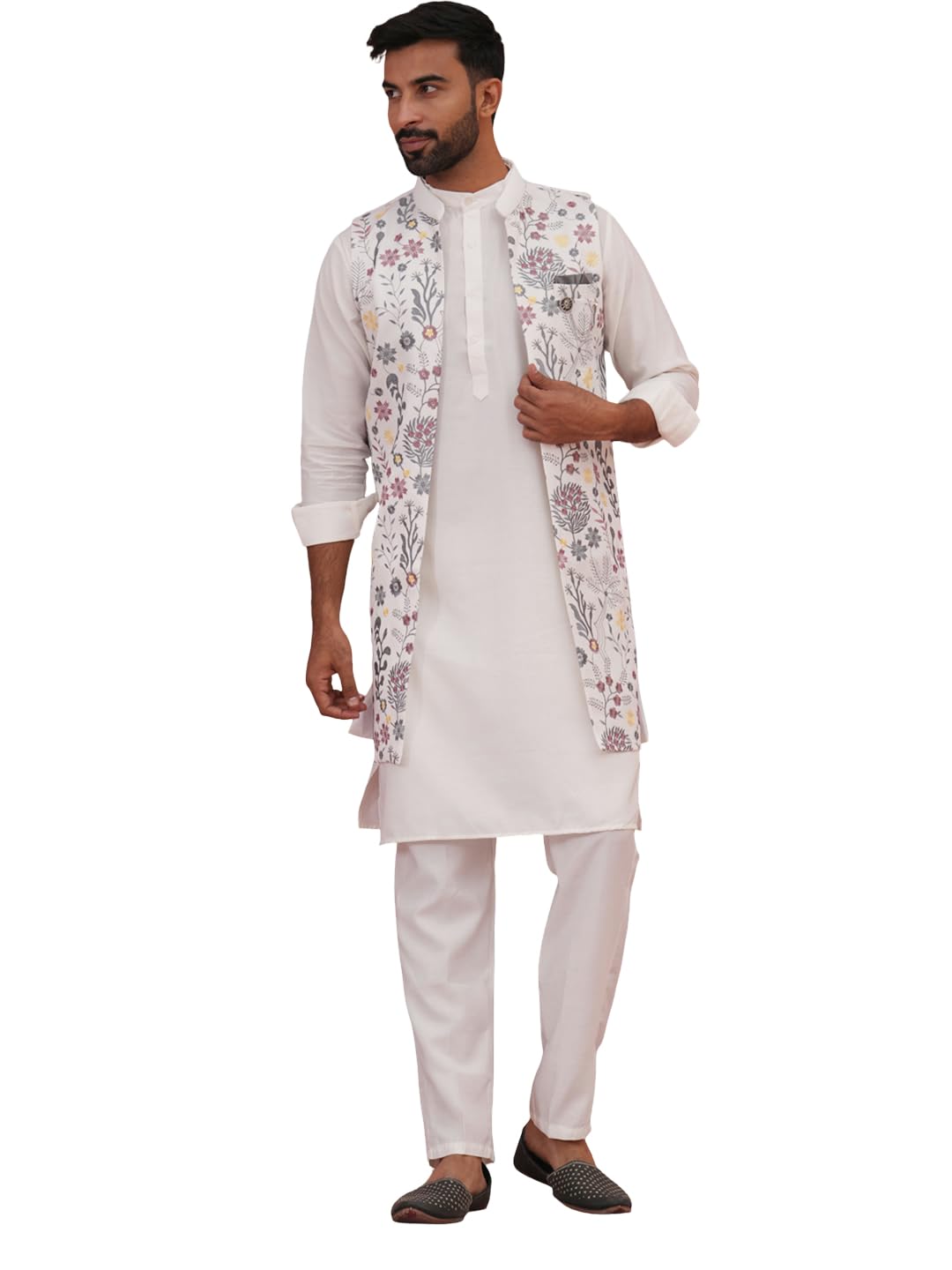 jompers Festive Floral Embroidered sherwani Set-picture-10