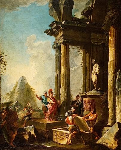 Poster Alexandre le Grand tombe d'Achille Pannini toile canvas art premium 58x90