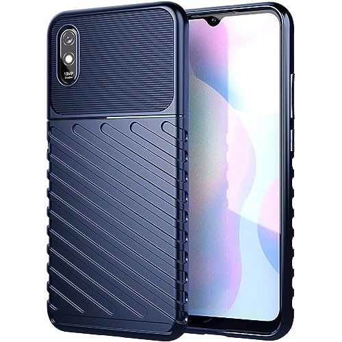 Image of Amazon Brand - Solimo Shockproof Mobile Cover Compatible with Mi Redmi 9A 4G / 9A Sport 4G / 9i 4G / 9i Sport 4G (360 Degree Protection | Protective Design | Anti-Scratch Tough Slim TPU Case), Blue