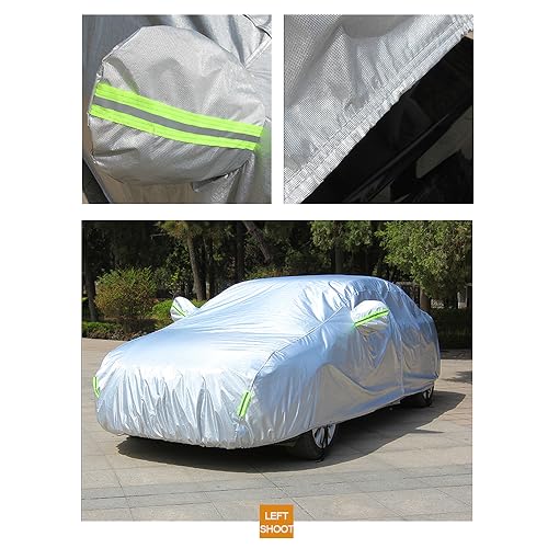 JIGUOOR Full Car Cover, Outdoor Dustproof Windproof Snowproof Cover Sun Rain Dust All Weather Protection (495 * 190 * 150 cm) - Image 6