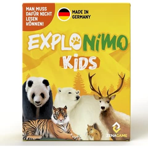 ZENAGAME Explonimo Junior - Gesellschaftsspiele Kinder 4 Jahre + - Kartenspiel - Erratet das Tier - Lehrreich und Unterhaltsam Cover