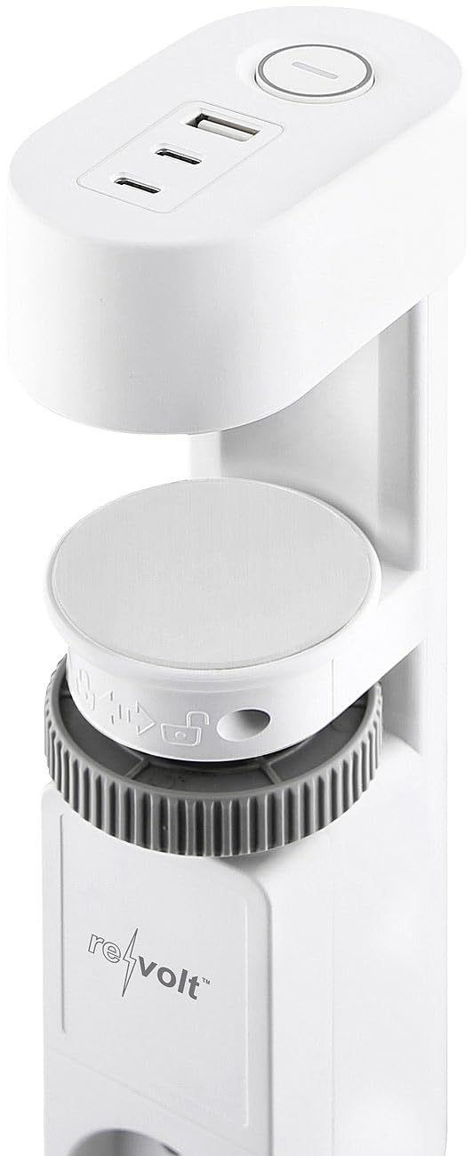 revolt Steckdose Leiste mit: 2er-Set 3-fach-Tischsteckdose mit Schraubklemme, 2x USB-C, 1x USB-A (Steckdosenleiste mit Schraubklemme, C Steckdosenleiste mit PD)