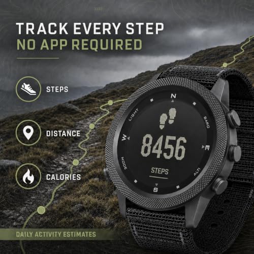Image of NORTH EDGE APACHE-46 Digital Sports Watch for Men - Military Tactical Survival Watch with Compass, Temperature, Steps Tracker