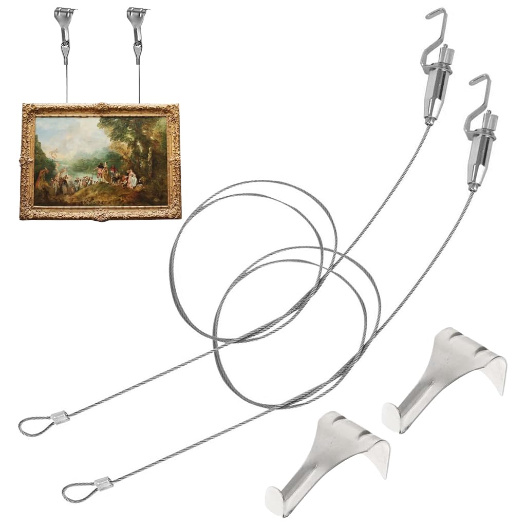 HASTHIP 2Pcs Picture Hanging Hooks with 1m Adjustable Wire Under 50kg — Amazon image 8