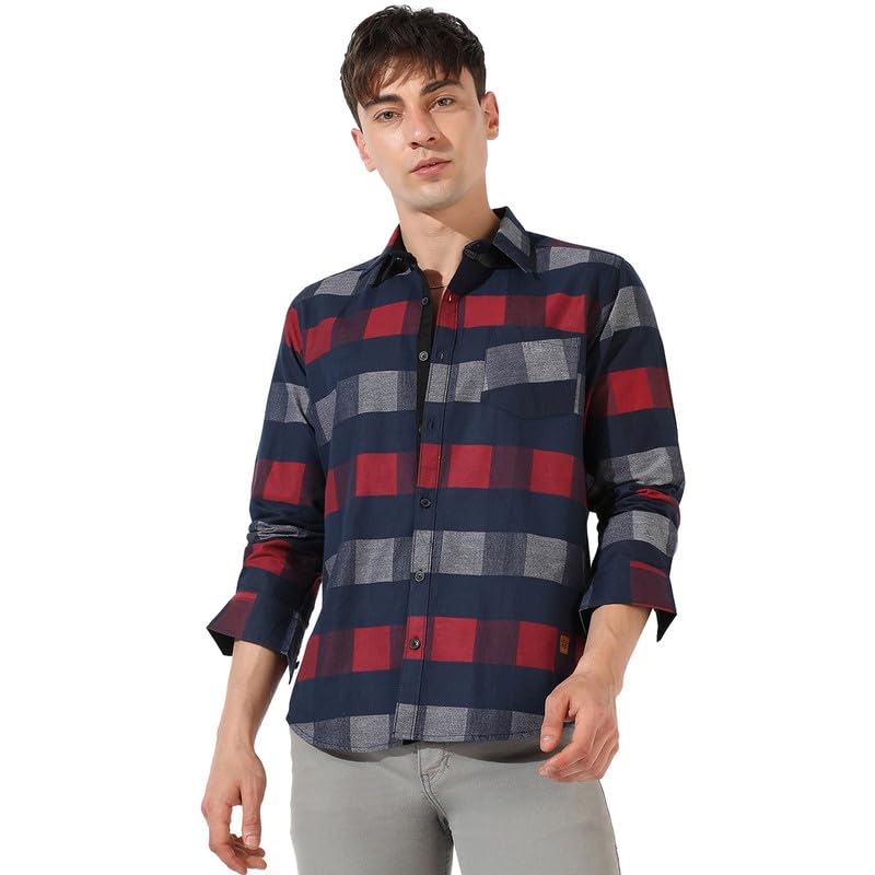 Image of CAHOOT Men's Shirt for Casual Wear | Spread Collar | Short Sleeve | Regular Fit | Button Closure | Shirt Crafted with Comfort Fit for Casual Wear
