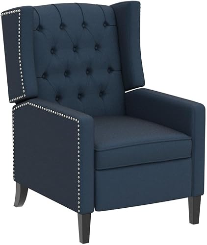 Miniatura 23 de Silla reclinable individual con respaldo empujado, sistema de pie de doble función de 27 pulgadas de ancho, silla de ala manual para oficina,