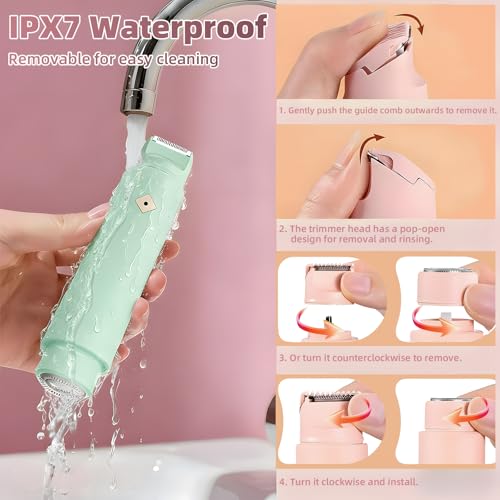 Afeitadora de bikini de doble cabeza 2 en 1 recargable para mujer 5
