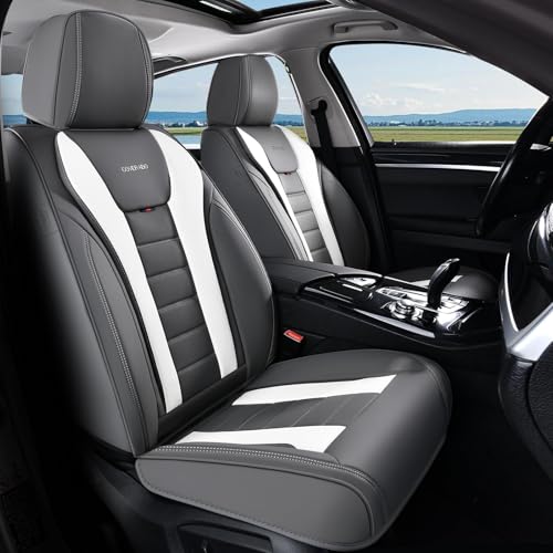 Image of Coverado Car Seat Covers, Front Covers for Cars, Car Seat Cover Front Seats, Automotive Seat Cover, Waterproof, Leather Car Seat Cushion, Universal Interior Covers Seat Protectors for Most Cars