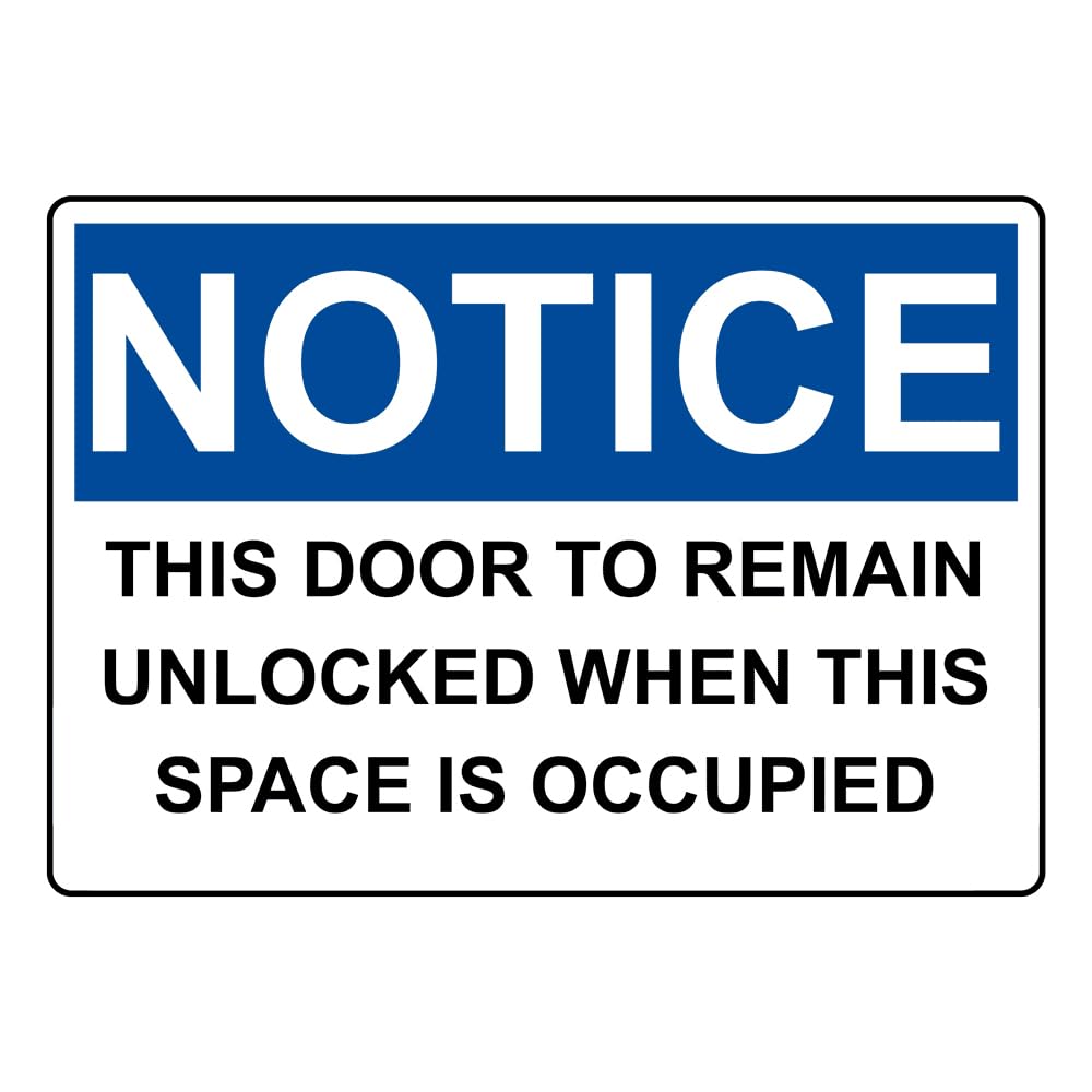 Notice This Door to Remain Unlocked Sign Wall Decor Metal Sign Plaque Poster 8"x12"