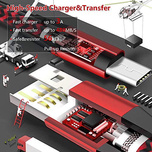 L&He 2 Pack 10Ft Charger Cable Compatible With Ps4 Slim/Pro, Xbox One S/X Controller, And Android Phones (Red & White) #TOP3