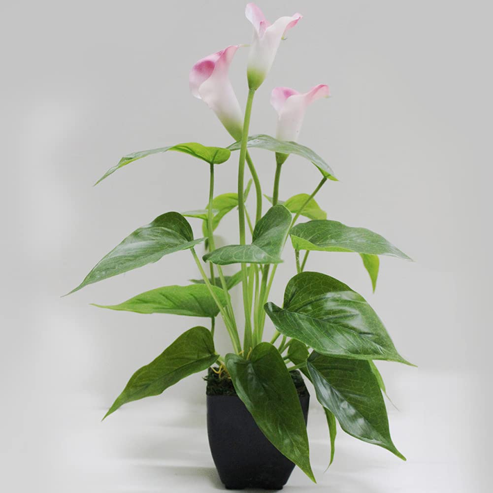 Künstliche Calla-Lilien-Realistische Latex Blumen Brautstrauß künstliche Blumen Real Touch Blumen Künstliche Topfpflanze Gefälschte Calla-Lilie für Outdoor Indoor Garten Innenhof Heim Innendekoration