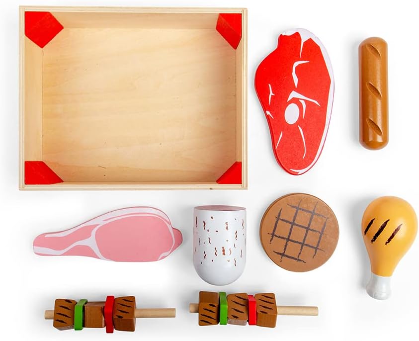 Bigjigs Toys Wooden Butchers Crate - Play Food and Role Play Toys