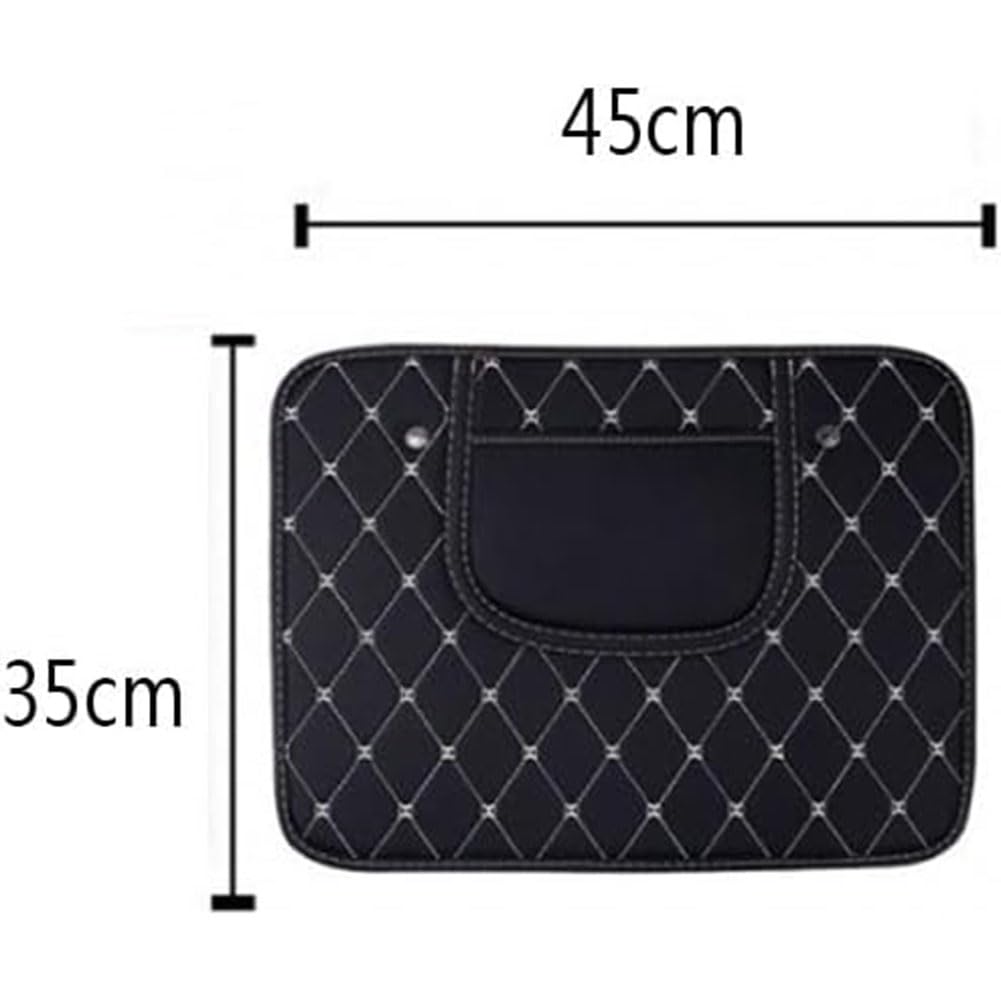 2 Pezzi Proteggi Sedile Posteriore Auto Bambini per Taurus Focus Ranger Fusion Hybrid, Protezione Schienale Sedile Pelle PU Auto Tappetino Anti-Calcio,Short-A/Black