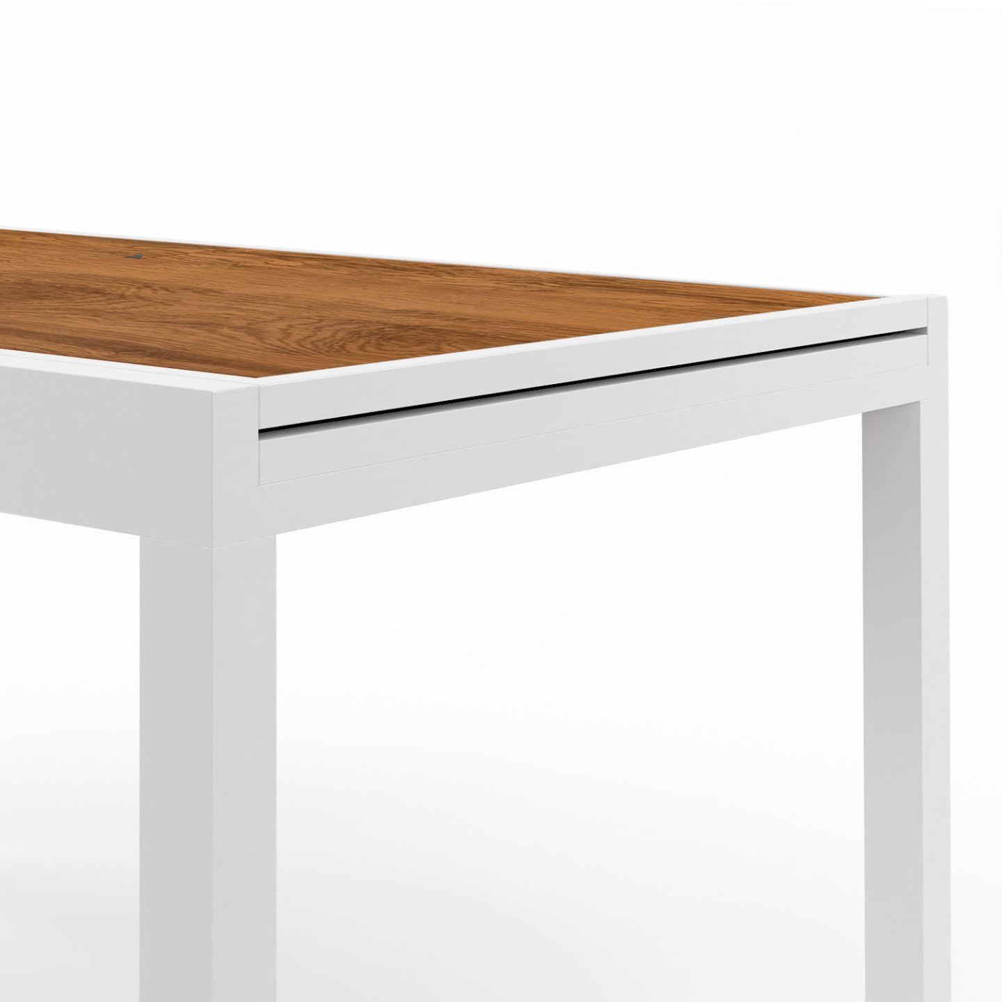 IDMarket - Salón de jardín NOUMEA Mesa extensible 135/270 cm, tablero de vidrio templado con efecto de madera y 12 sillas apilables, blanco y madera