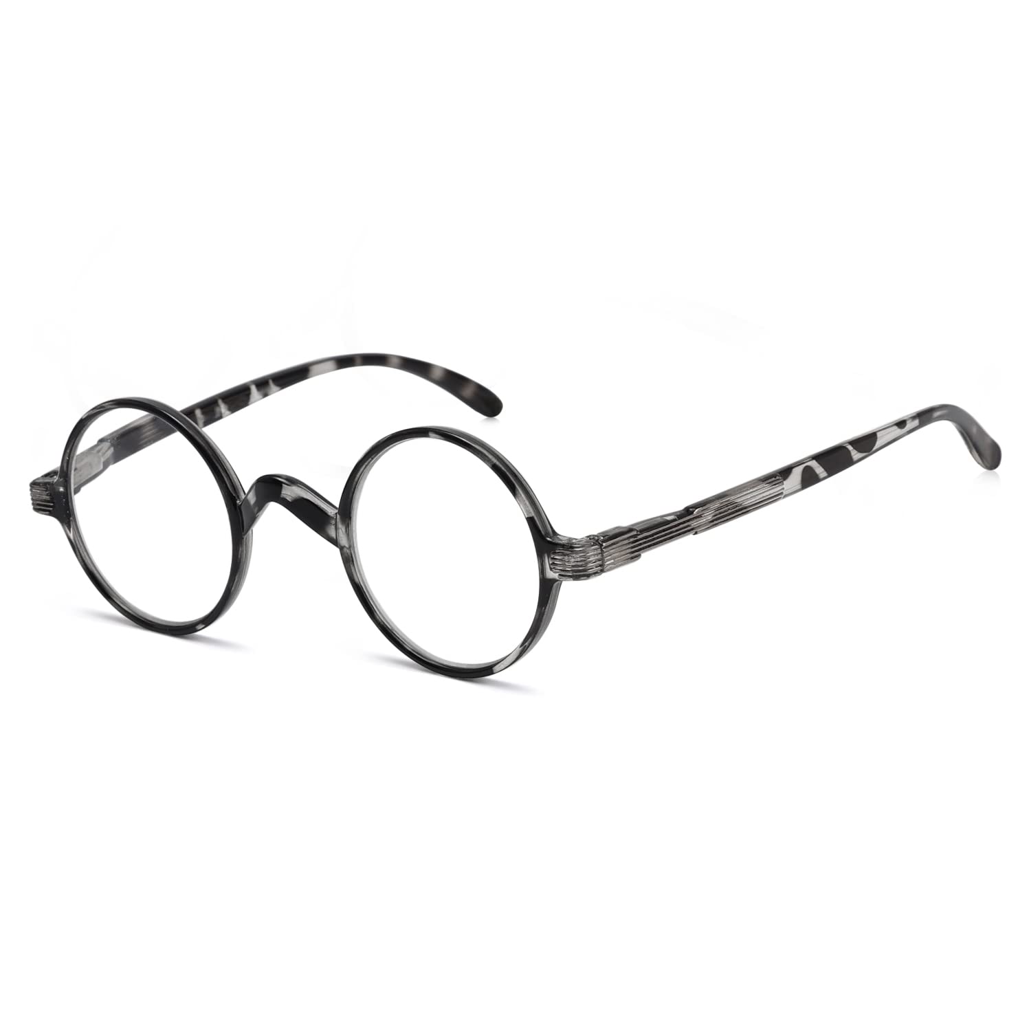 Eyekepper Round Eyeglasses a Little Large than Vintage Professor Oval Eyewear (Black-White Tortoise,+0.00)