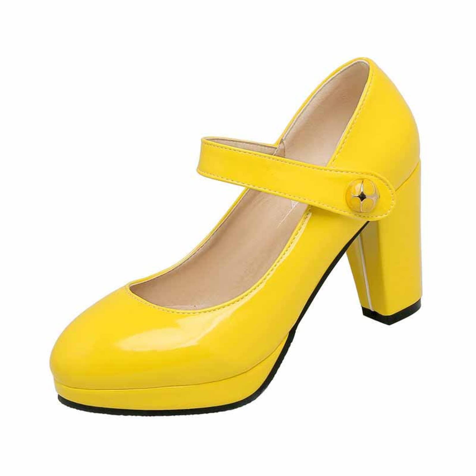 YELLO イエロ　パンプス Dream Pairs Women's Low Stilettos Heel Sandals Ankle Strap