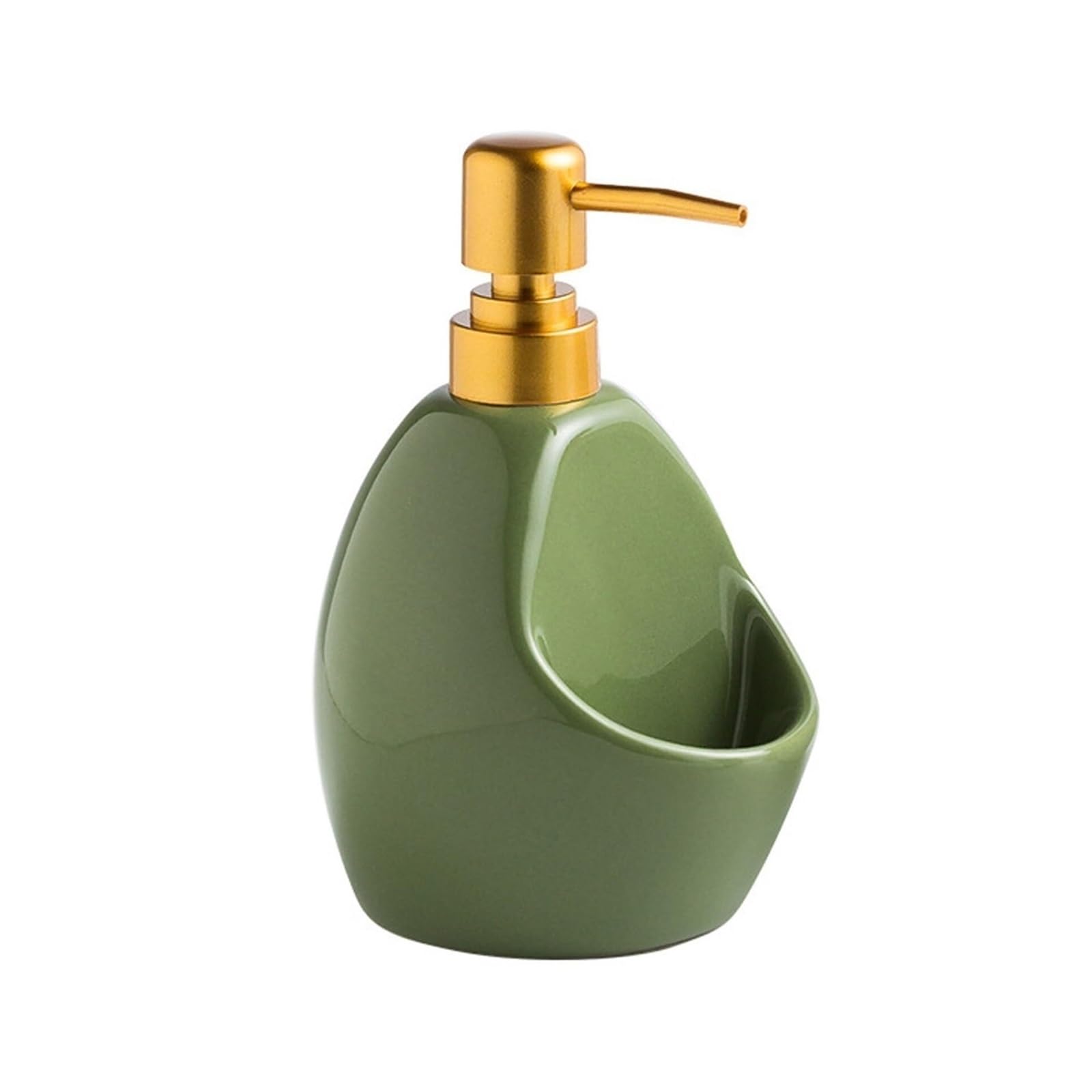 Yuue Green Empty Barthroom And Dish Refillable Dishwashing Liquid Dispenser For Kitchen Sink Soap With Gold Pump Decor For Counter(Green)