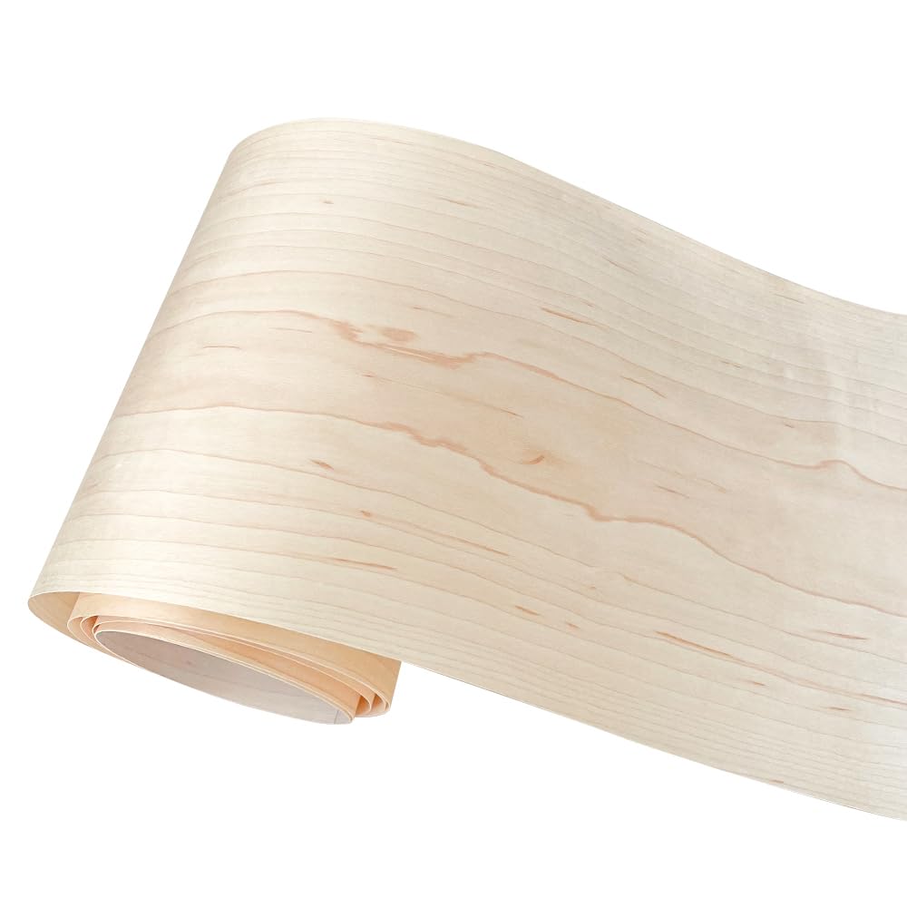 OMUKI Natural Wood Veneer, Thin Veneer Sheets, Furniture/Boxes/Wooden Crafts Production and Renovation, Handmade DIY (Maple)