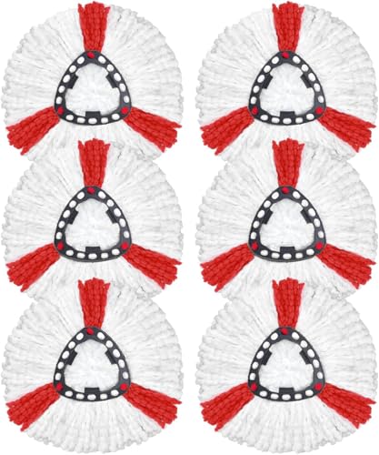 6 cabezales de mopa compatibles con la fregona Vileda Turbo, cabezales de repuesto de microfibra para mopa Veleda EasyWring&Clean, para todos los suelos, lavable a máquina