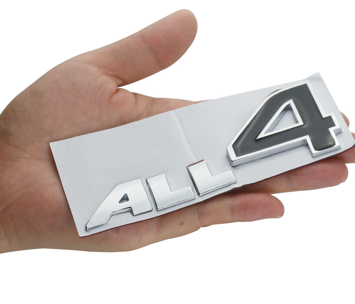 1Pc ALL4 Emblem 3D Metal Badge Car Stickers Decal Replacement for Cooper R60 R61 F60 (Silver Black)