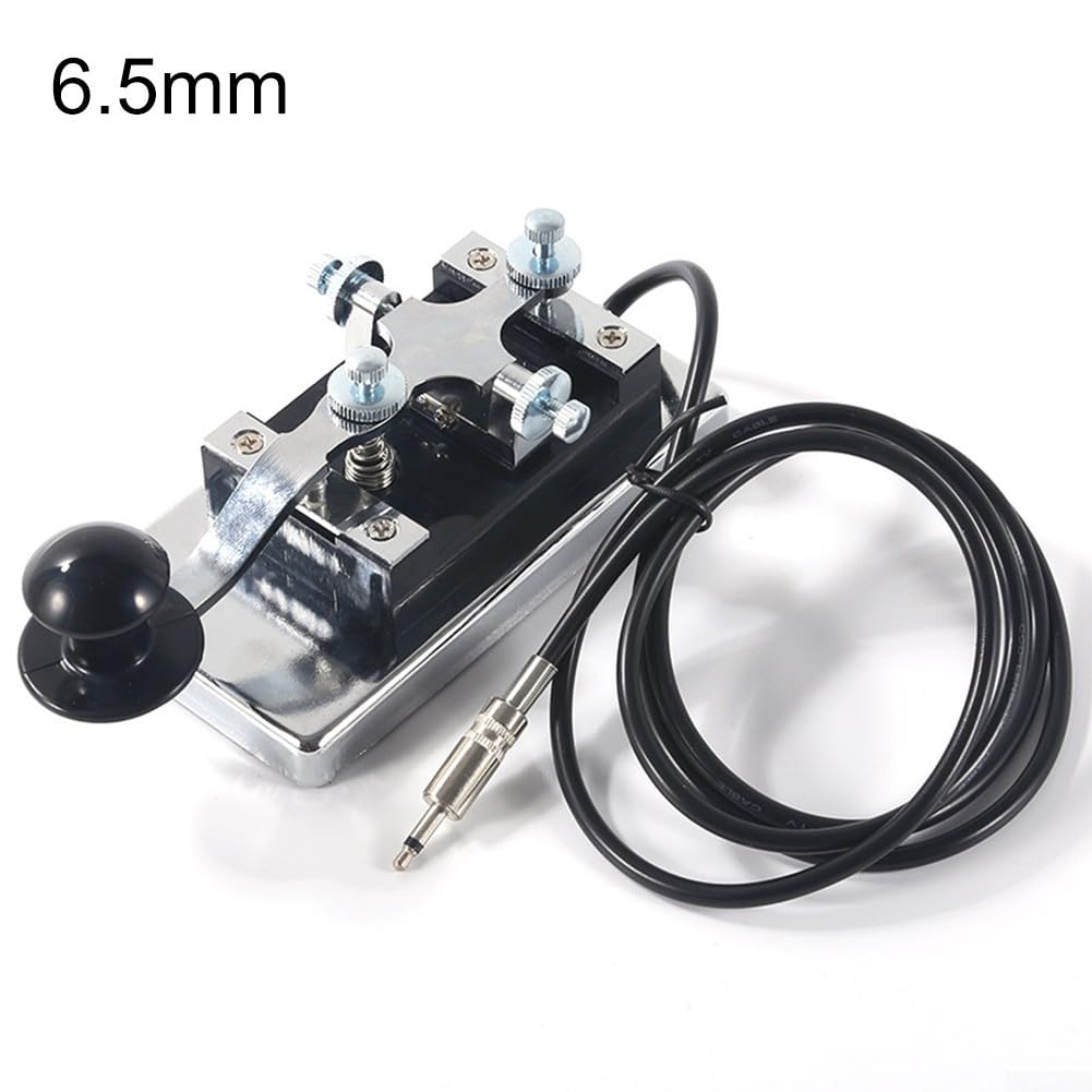 Wytrzymały klucz telegraficzny K4 z bolcem 6,5 mm do komunikacji radia amatorskiego CW i stabilnej transmisji sygnału (3,5 mm)