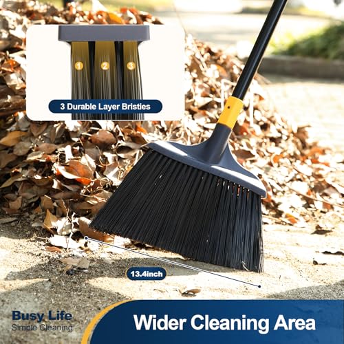 Yocada Robuster Besen für den Außenbereich, kommerziell, perfekt für Innenhof, Garage, Lobby, Mall, Markt, Boden, Zuhause, Küche, Zimmer, Büro, Tierhaarabfall, 137 cm