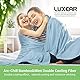 Luxear Bambusfaser Kühldecke, 150 x 200cm Kuscheldecke Selbstkühlend Arc-Chill Sommerdecke mit Q-Max 0,34 Kühlfasern aus 100% natürliche Bambus Tagesdecke Weiche Wohndecke Sofadecke Babydecke- Blau