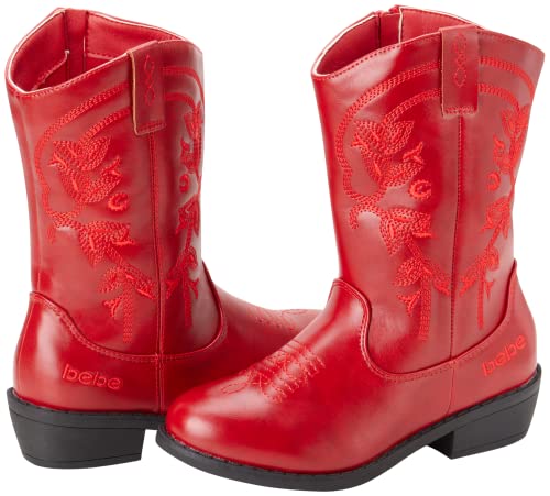 bebe Girls Cowboy Boots - Classic Western Country Cowgirl Boots - Mid Calf Riding Shoes for Toddlers Little and Big Girls3