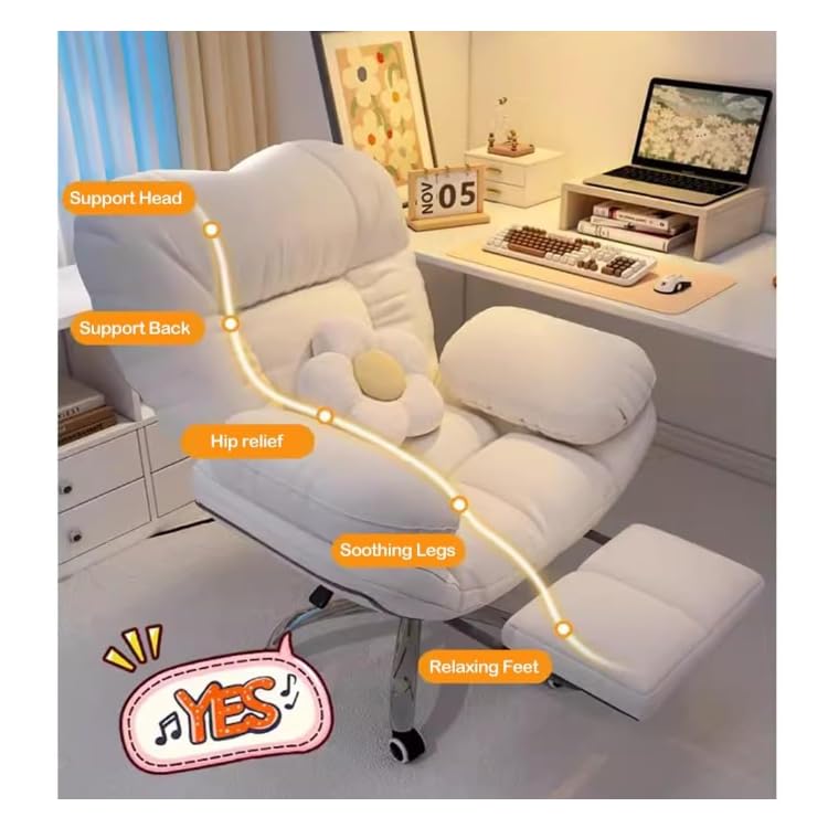 Sedia da gioco ergonomica, altamente confortevole, reclinabile, con schienale di supporto, per lunghe sessioni di gioco e lavoro