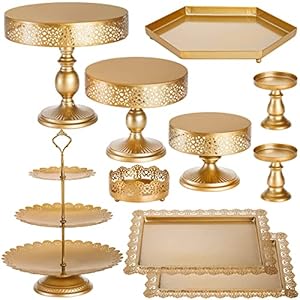 Peohud 10 Pieces Gold Cake Stand, M...
