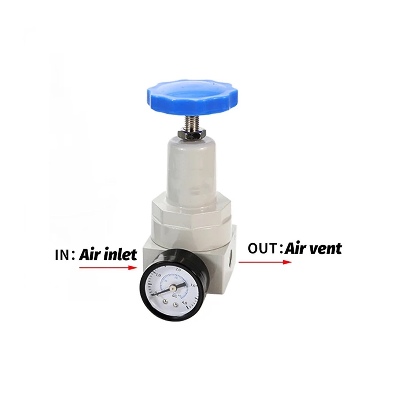 Regolatore Pneumatico ad Alta Pressione, Tipo a Flusso Ampio, 0~40 Bar, con Attacco for manometro 1/4 3/8 1/2 2 Pollici BSP 1/2" QTYH-08 10 15(QTY-20)