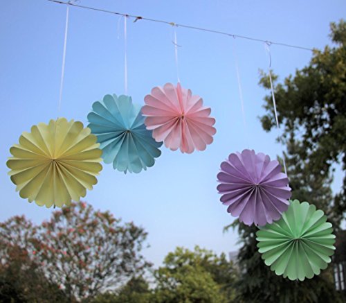Mybbshower Pastel Paper Rosettes Hanging Home Birthday Party Decoration Baby Shower Photo Prop Backdrop 8 Inch Pack Of 5 #TOP5