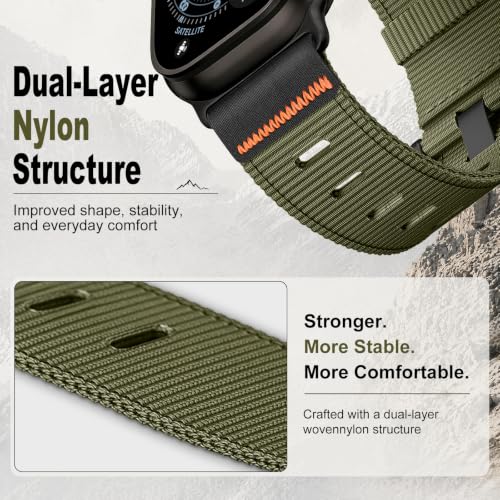 Image of Tactical Nylon Bands for Apple Watch Ultra 3 2 Band Series 11-1 /SE Men